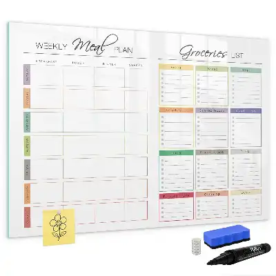 Lavagna magnetica per disegnare con pianificatore per menu settimanale