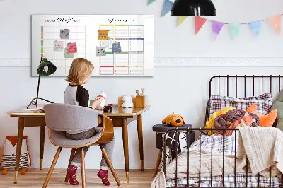 Lavagna magnetica per disegnare con pianificatore per menu settimanale