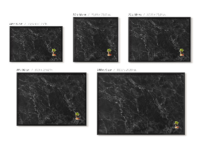 Lavagna magnetica con cornice nera Elegante marmo nero