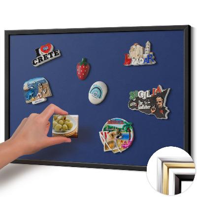Lavagna magnetica con cornice nera Colore blu navy