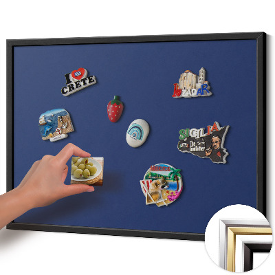 Lavagna magnetica con cornice nera Colore blu navy