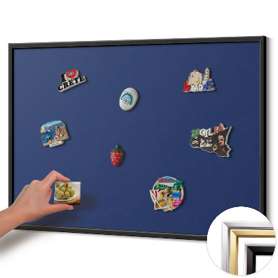 Lavagna magnetica con cornice nera Colore blu navy