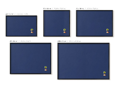 Lavagna magnetica con cornice nera Colore blu navy