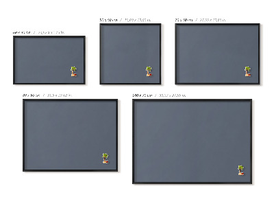 Lavagna magnetica con cornice nera Colore grigio freddo