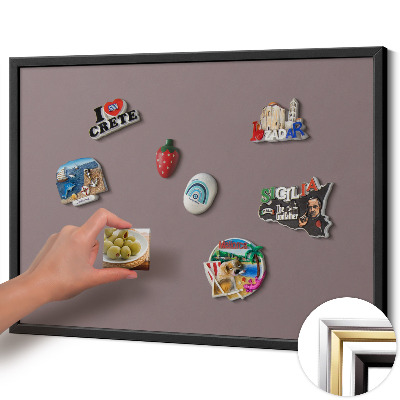Lavagna magnetica con cornice nera Colore marrone chiaro