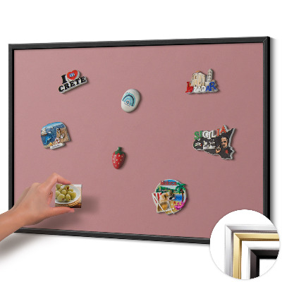 Lavagna magnetica con cornice nera Colore rosa pastello