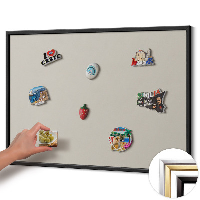 Lavagna magnetica con cornice nera Colore crema
