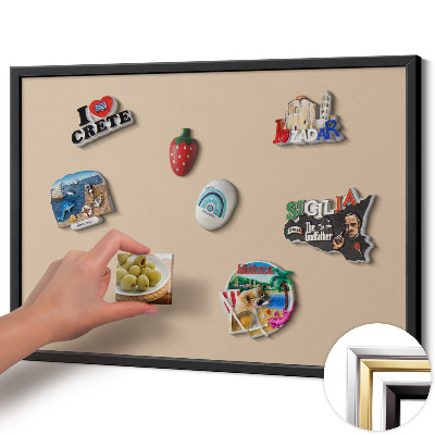 Lavagna magnetica con cornice nera Colore beige