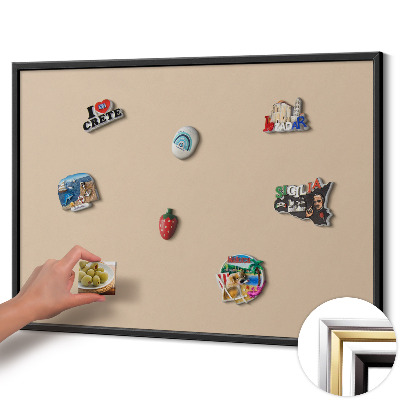 Lavagna magnetica con cornice nera Colore beige
