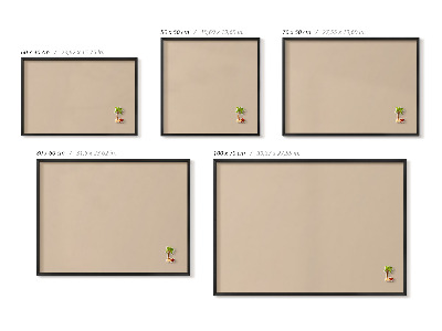 Lavagna magnetica con cornice nera Colore beige