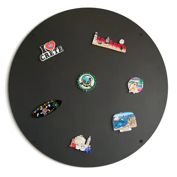 Lavagna magnetica per souvenir rotonda di colore nero