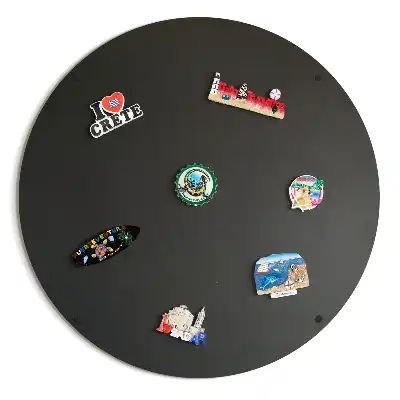 Lavagna magnetica per souvenir rotonda di colore nero