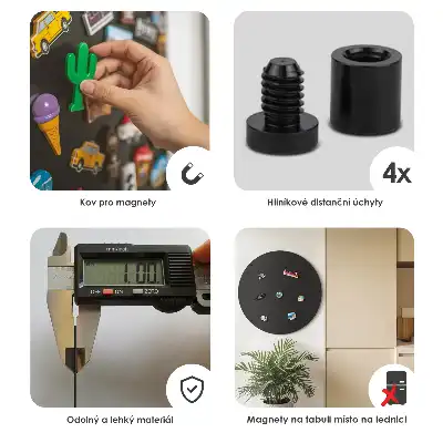 Lavagna magnetica per souvenir rotonda di colore nero