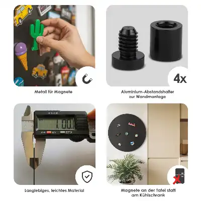 Lavagna magnetica per souvenir rotonda di colore nero