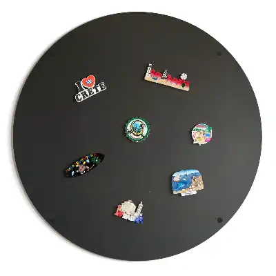 Lavagna magnetica per souvenir rotonda di colore nero