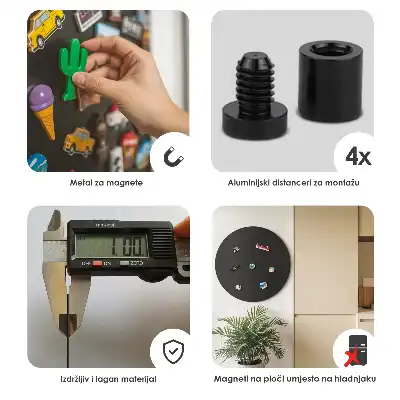 Lavagna magnetica per souvenir rotonda di colore nero