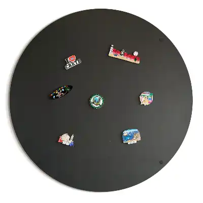 Lavagna magnetica per souvenir rotonda di colore nero