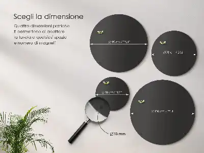 Lavagna magnetica per souvenir rotonda di colore nero