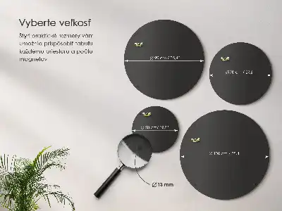 Lavagna magnetica per souvenir rotonda di colore nero