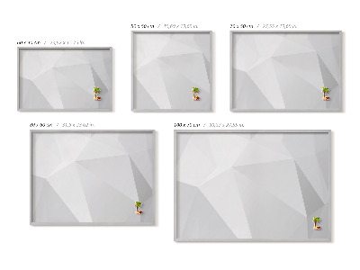 Lavagna magnetica con cornice argentata Sfondo geometrico 3D