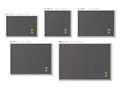 Lavagna magnetica con cornice argentata Colore grigio scuro