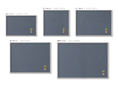 Lavagna magnetica con cornice argentata Colore grigio freddo