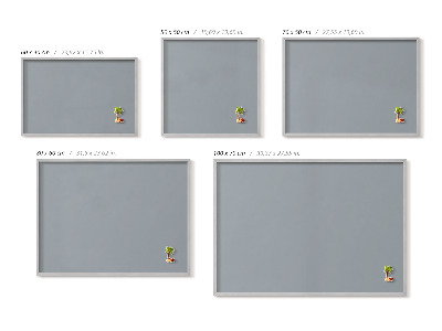 Lavagna magnetica con cornice argentata Colore grigio