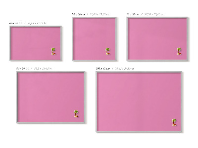 Lavagna magnetica con cornice argentata Colore rosa
