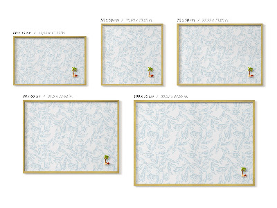 Lavagna magnetica con cornice dorata Motivo regolare a foglie