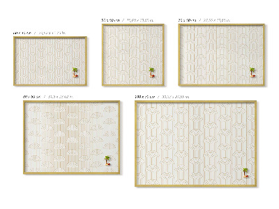 Lavagna magnetica con cornice dorata Archi regolari allineati