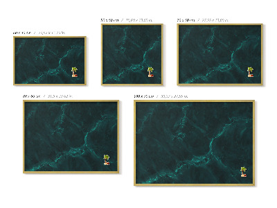 Lavagna magnetica con cornice dorata Marmo verde bottiglia