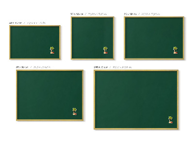 Lavagna magnetica con cornice dorata Colore verde scuro