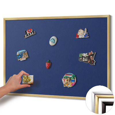 Lavagna magnetica con cornice dorata Colore blu navy