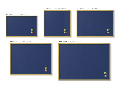 Lavagna magnetica con cornice dorata Colore blu navy
