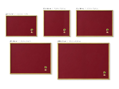 Lavagna magnetica con cornice dorata Colore bordeaux