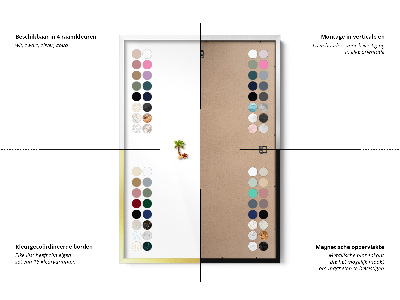 Lavagna magnetica con cornice dorata Colore beige chiaro