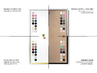 Lavagna magnetica con cornice dorata Colore beige chiaro