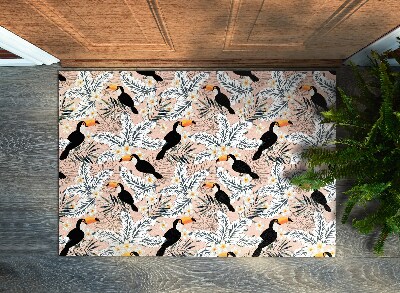Tappeto per ingresso moderno Pianta di uccelli toucan