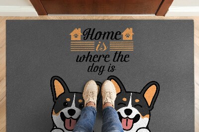 Tappeto per ingresso moderno Home is where the dog is