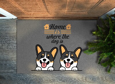 Tappeto per ingresso moderno Home is where the dog is