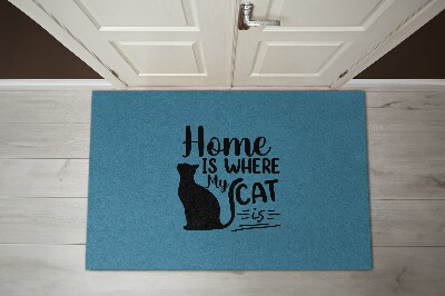 Tappeto per ingresso moderno Home is where the cat is