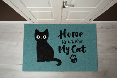 Tappeto per ingresso moderno Home is where my cat is