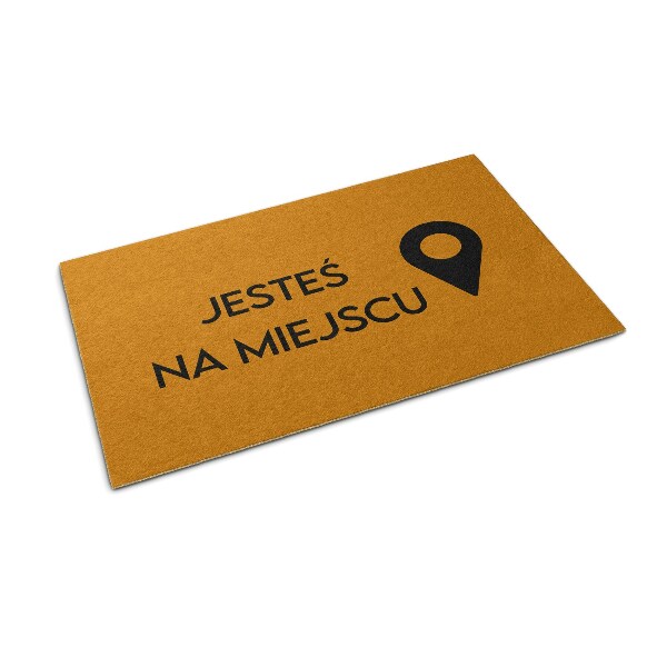 Tappeto per ingresso moderno Jesteś na miejscu