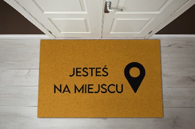 Tappeto per ingresso moderno Jesteś na miejscu