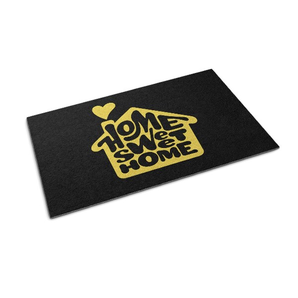 Tappeto ingresso Home sweet home Cuore giallo