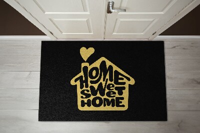 Tappeto ingresso Home sweet home Cuore giallo