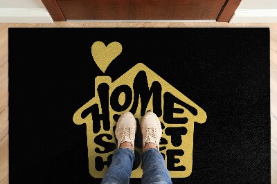 Tappeto ingresso Home sweet home Cuore giallo