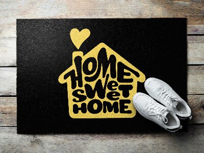 Tappeto ingresso Home sweet home Cuore giallo