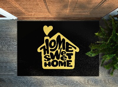 Tappeto ingresso Home sweet home Cuore giallo