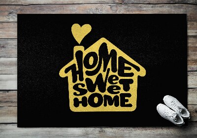 Tappeto ingresso Home sweet home Cuore giallo